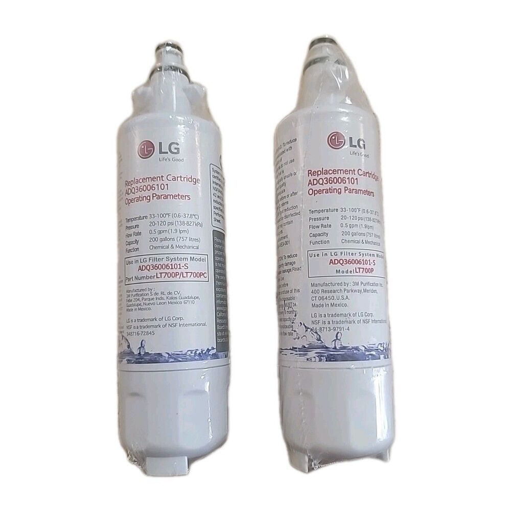 Lot Of 2 LG LT700P 200gal Capacity Replacement Refrigerator Water Filter